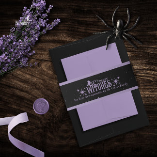 Let's Party Witches Halloween Belly Band Uitnodigingen Wikkel