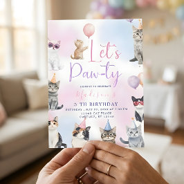 Let's Paw-ty! Adorable Cat Birthday Party  Kaart