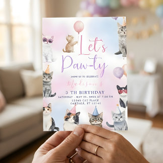 Let's Paw-ty! Adorable Cat Birthday Party  Kaart