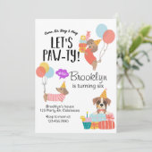 Let's Paw-ty, Dog Birthday, Puppy Party Kaart (Staand voorkant)