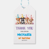Lets Paw-ty Puppy Hond Verjaardagsfeest Cadeaulabel (Voorkant)