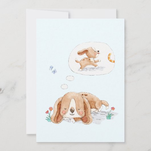 Lets Paw-ty Puppy Hond Verjaardagsfeestuitnodiging Kaart (Achterkant)