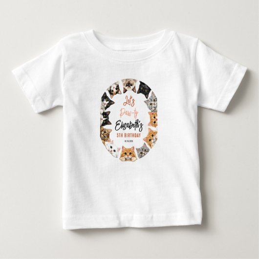 Let's Pawty Cat 5th Birthday | Custom Birthday Kid (Voorkant)