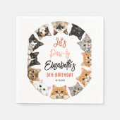 Let's Pawty Cat 5th Birthday | Custom Birthday Kid Servet (Voorkant)