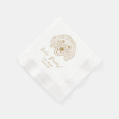 Let's Pawty Custom Dog Drawn Cocktail Wedding Servet (Hoek)