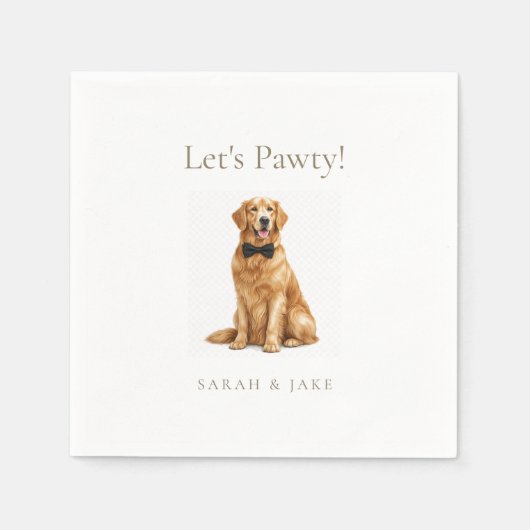 Let's Pawty! Custom Pet Bow Tie Wedding II Servet (Voorkant)