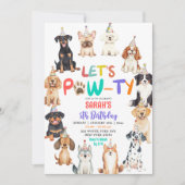 Let's Pawty Dog Lovers Pet Themed Kids Birthday Kaart (Voorkant)