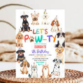 Let's Pawty Dog Lovers Pet Themed Kids Birthday Kaart