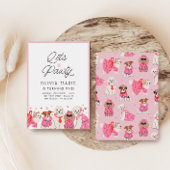 Let's Pawty Girls' Pink Puppy Party Verjaardag Kaart