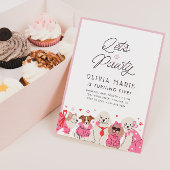 Let's Pawty Girls' Pink Puppy Party Verjaardag Kaart