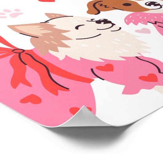 Let's Pawty Girls Roze Puppy Verjaardag Welkom Tek Poster (Hoek)