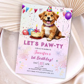 Lets Pawty Hond Verjaardagsfeestje Meisje 1e Verja Kaart