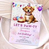 Lets Pawty Hond Verjaardagsfeestje Meisje 3e Verja Kaart