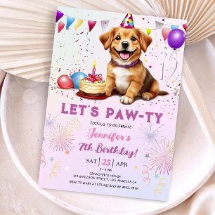 Lets Pawty Hond Verjaardagsfeestje Meisje 7e Verja Kaart