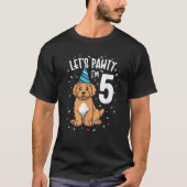 Let's Pawty I m 5 Goldendoodle Hond 5e Verjaardag  T-shirt (Voorkant)