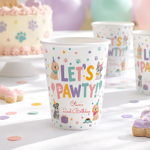 Let's Pawty Puppy Dog Thema Verjaardagsfeestje Papieren Bekers