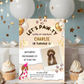 Lets Pawty Puppy Hond Verjaardagsfeestje Foto Kaart