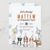 Lets Pawty Puppy Pawty Verjaardag Hond Kaart (Voorkant / Achterkant)