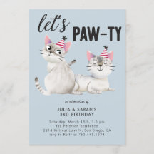 Lets Pawty Twins Joint Cat Thema Verjaardagsfeest