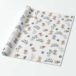Let's Pawty Verjaardag Puppy Inpakpapier