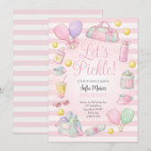 Let's Pickle Pickleball Pink Party Invitation Kaart (Voorkant / Achterkant)