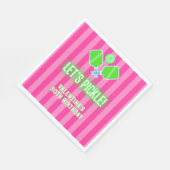 Let's Pickle Pink and Lime Green Pickleball Party Servet (Hoek)