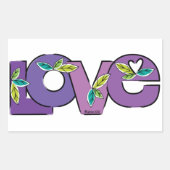 Let's Plant Love in The World Rechthoekige Sticker (Voorkant)