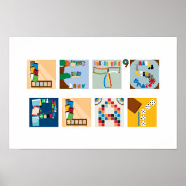 "Let's Play" Bordspel Alfabet Poster