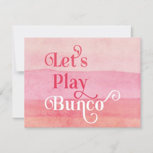 Let's Play Bunco Pink Modern Kaart (Voorkant)