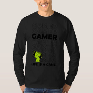 Let's Play Games Cool Hard Player Gamer Illustrati T-shirt