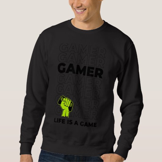 Let's Play Games Cool Hard Player Gamer Illustrati Trui (Voorkant)