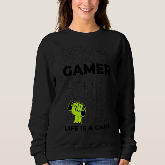 Let's Play Games Cool Hard Player Gamer Illustrati Trui (Voorkant)