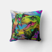 Lets Play - Green Dragon and Dinosaur Kussen (Achterkant)