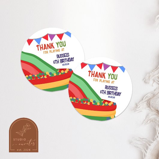 Let's Play Indoor Playground Birthday Ronde Sticker