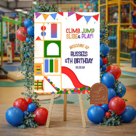 Let's Play Indoor Playground Birthday Welcome Sign