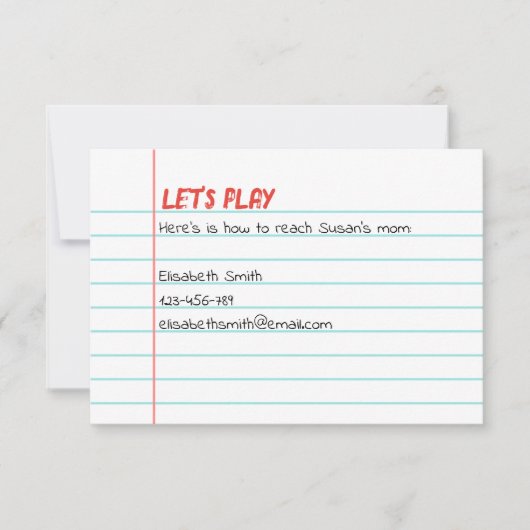 Let's Play Playdate Invitation Kaart (Voorkant)