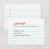 Let's Play Playdate Invitation Kaart (Voorkant / Achterkant)