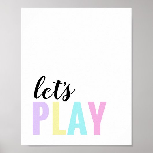 Let's Play Speelkamer Pastel Regenboog Poster (Voorkant)
