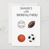 "LET'S PLAYBALL" KIDS BIRTHDAY-INVITATIES KAART (Voorkant)