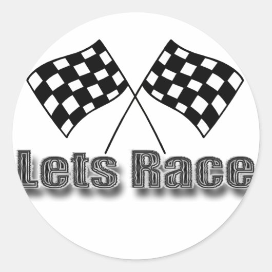 Lets Race Ronde Sticker (Voorkant)