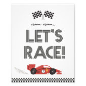 Let's Racen Feestbord Foto Afdruk (Voorkant)