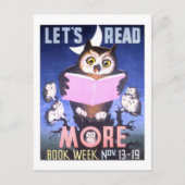 "Let's Read More" Week van het Uilenboek Briefkaart (Voorkant)