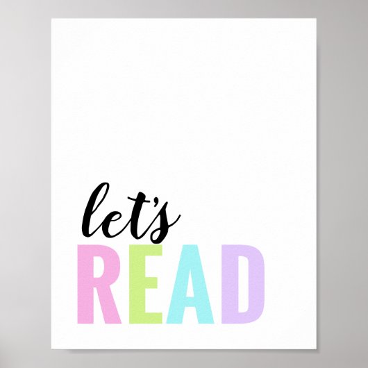 Let's Read Speelgoed Pastel Regenboog Poster (Voorkant)