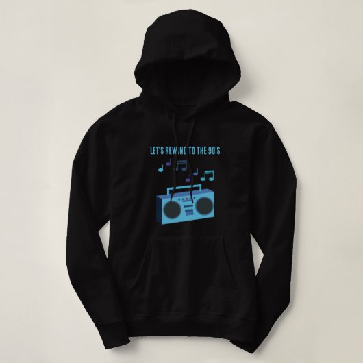 Let's rewind to the 90's hoodie (Design voorkant)