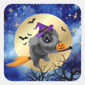 LETS RIDE Black Chow dog Halloween stickers (Voorkant)