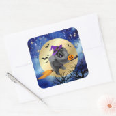 LETS RIDE Black Chow dog Halloween stickers (Envelop)