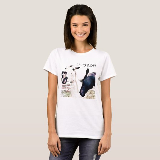 LET'S Ride - Grappig paard T-shirt (Voorkant volledig)