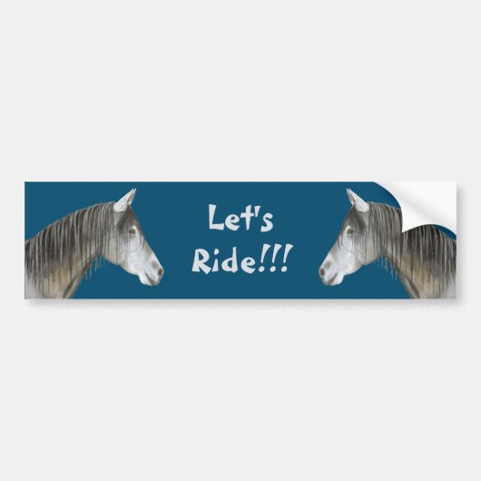 Lets Ride Horse Bumpersticker (Voorkant)