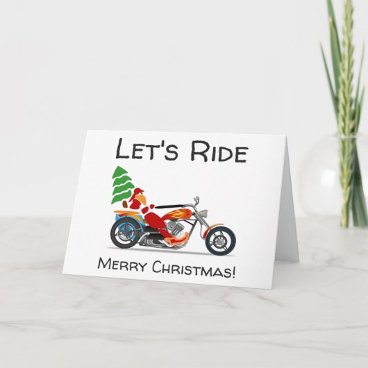 Lets Ride Merry Kerstkerstkerstmotor Feestdagen Kaart (Voorkant)