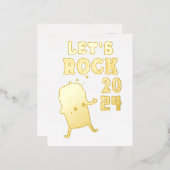 Let's Rock 2024 Folie Feestdagen Briefkaart (Voorkant / Achterkant)